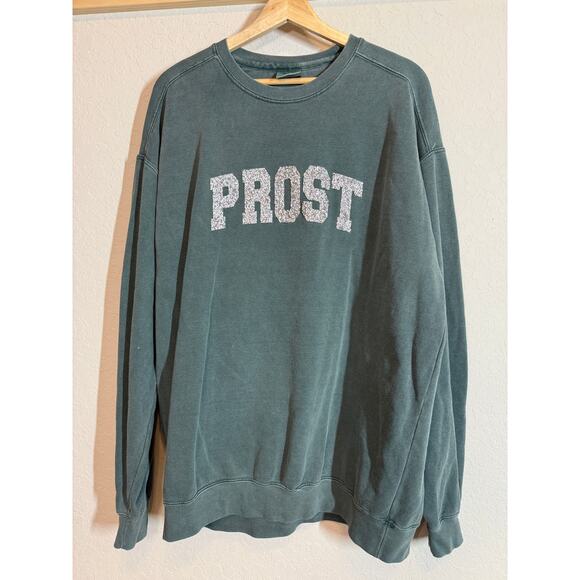 Women's Comfort Colors Dark Green Silver Prost Pullover Sweatshirt Sizze XL - Picture 6 of 10